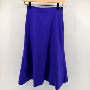 Pendleton Petite Vintage Wool Midi‎ Skirt Purple A-Line High Waist 4P USA